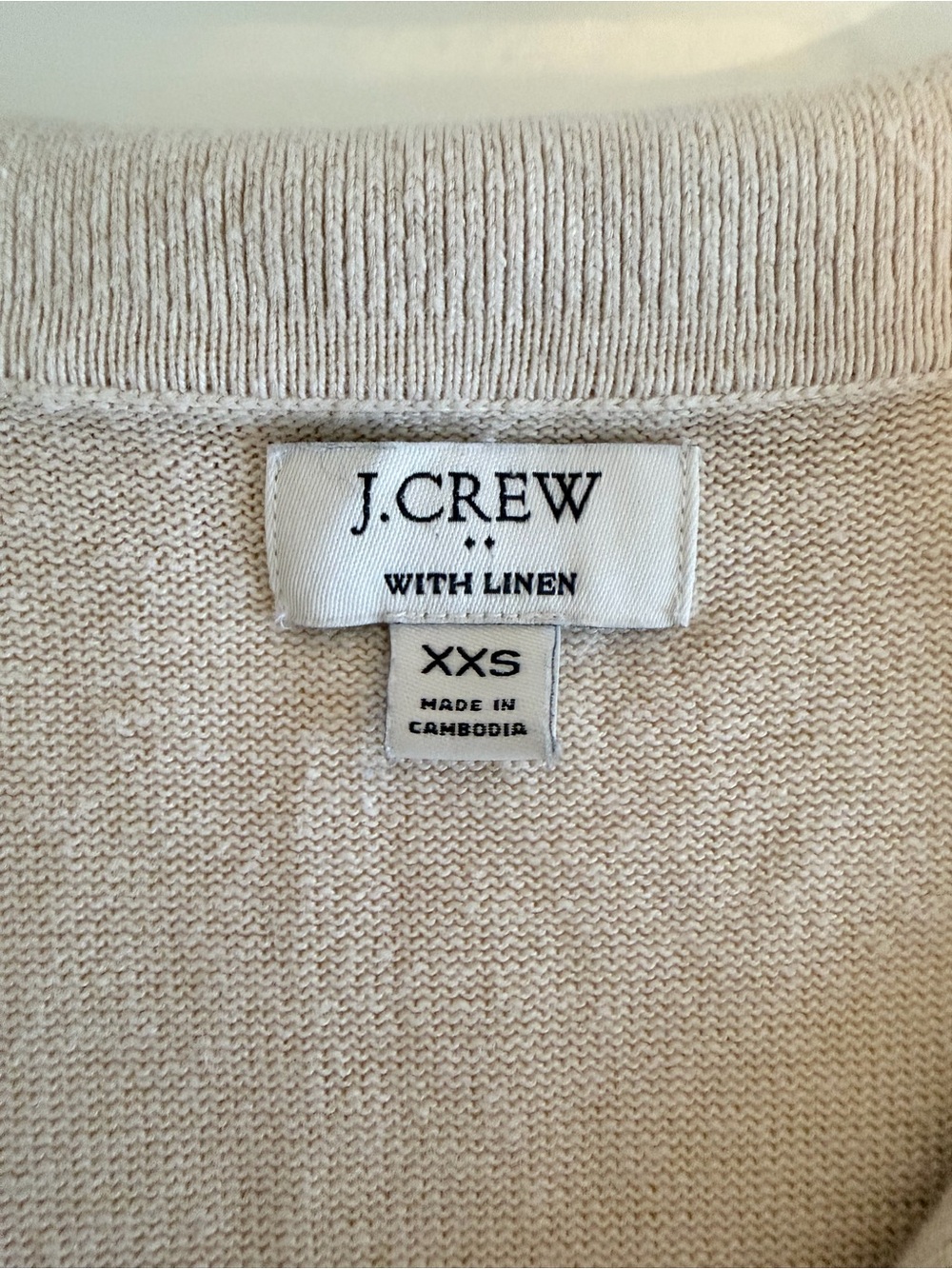 J.Crew Linen Blend Sweater Polo | Oatmeal Beige | XXS - Picture 4 of 9